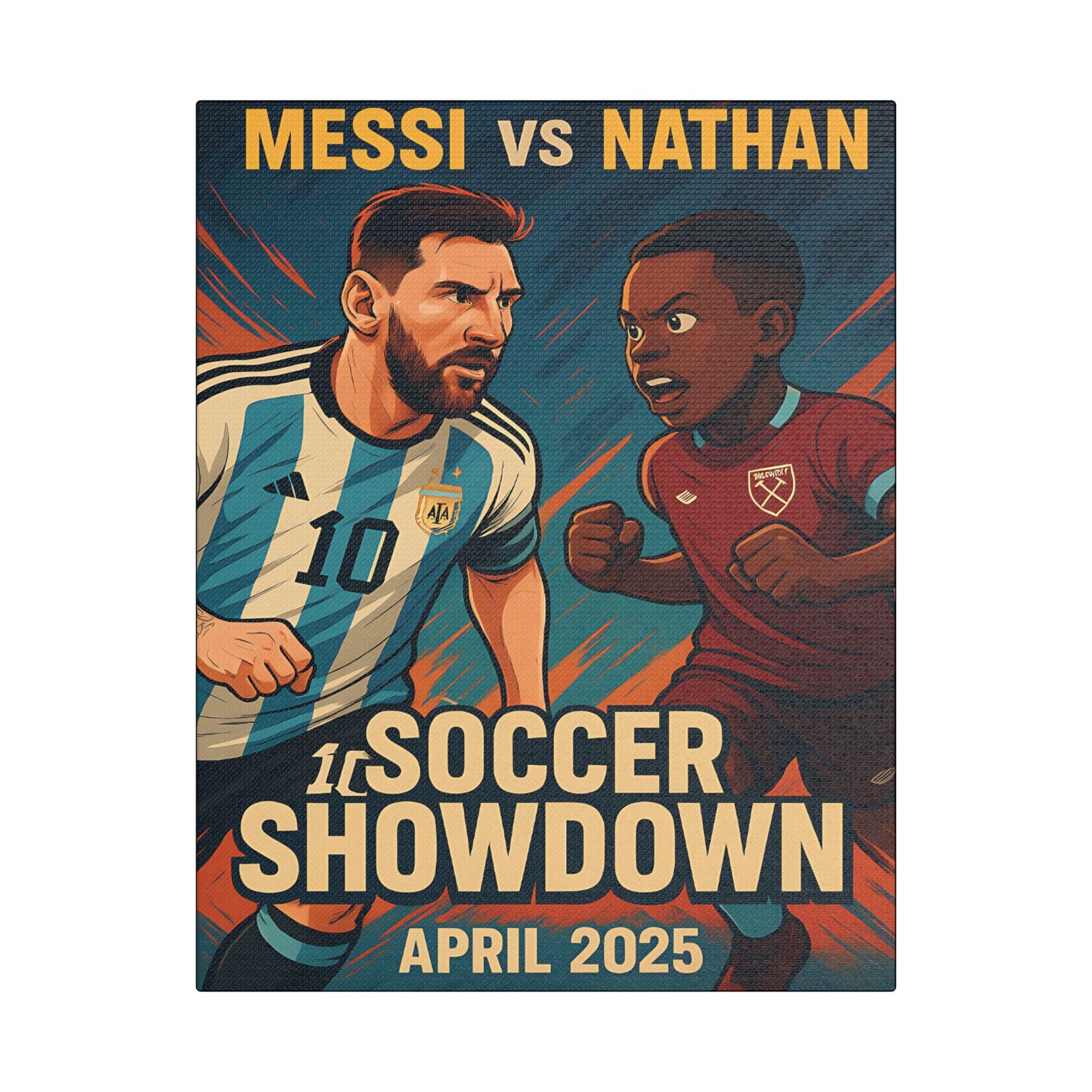 Personalized Soccer Showdown, Satin Canvas