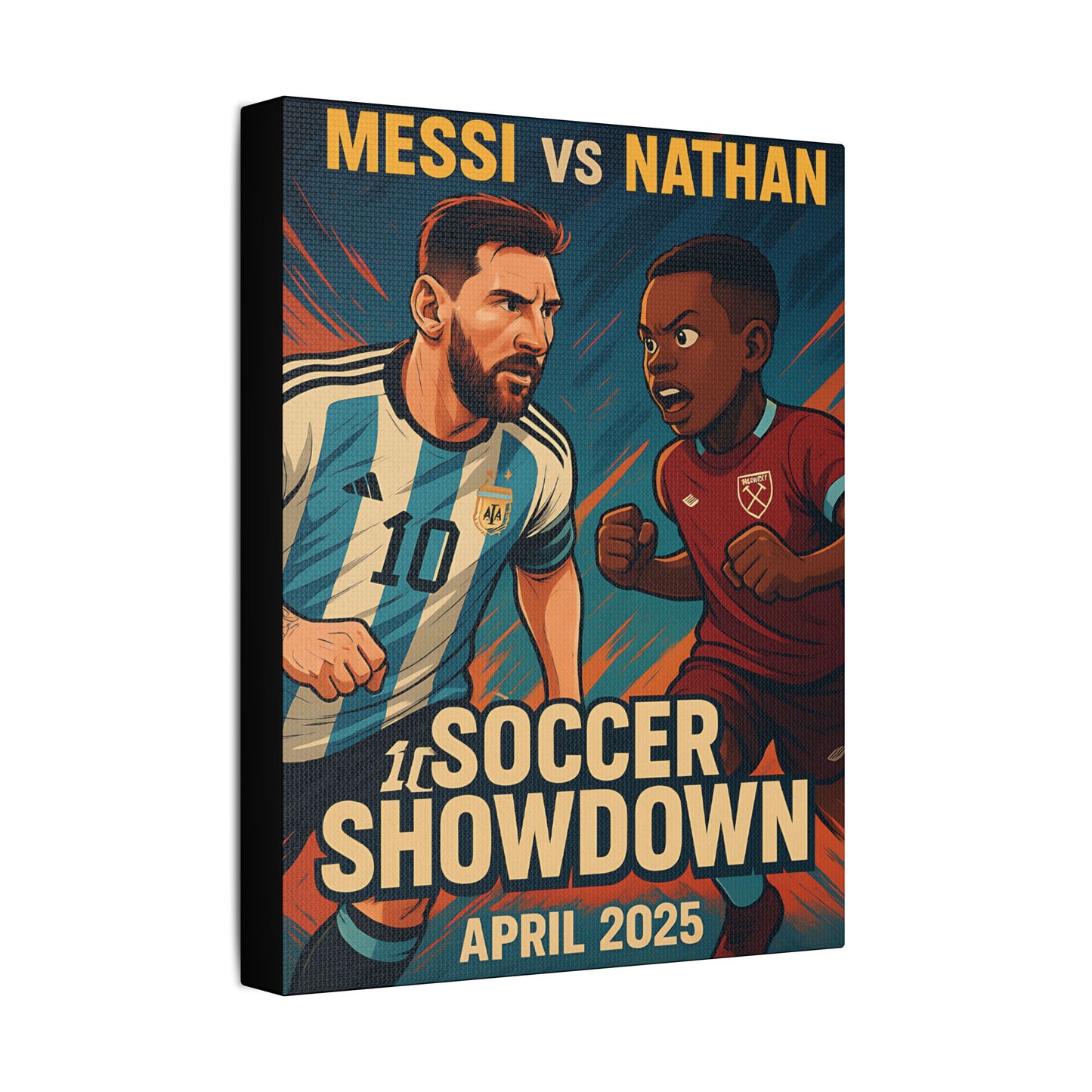 Personalized Soccer Showdown, Satin Canvas